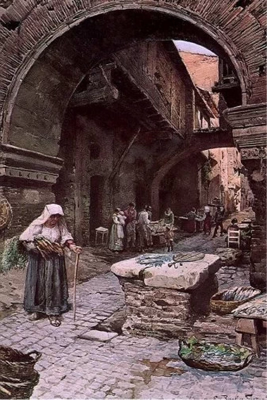 Casa medioevale al Portico d'Ottavia in Rome (rione XI Sant'Angelo)